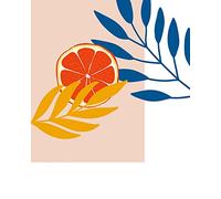 Komar Tableau mural - Illustration de feuilles drooping - Dimensions : 40 x 50 cm - Décoration murale pour salon, chambre à coucher