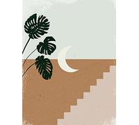 Komar Tableau mural Silence Crescent Moon - 30 x 40 cm - Décoration pour salon, chambre à coucher