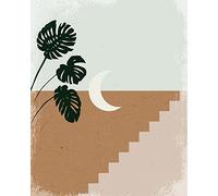 Komar Tableau mural Silence Crescent Moon - 40 x 50 cm - Décoration pour salon, chambre à coucher