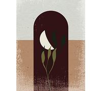 Komar Tableau mural Silence Half Moon - 30 x 40 cm - Décoration murale pour salon, chambre à coucher