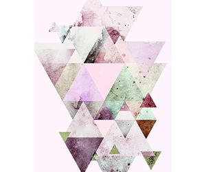 Komar Tableau mural triangles rouges | poster, image, décoration de salon, chambre à coucher, impression d'art | sans cadre | P100-40x50 | Dimensions : 40 x 50 cm (largeur x hauteur)