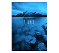 Komar Tableau Mural | Word Lake Silence Blue | Poster Image Salon Chambre Décoration Art Print | sans Cadre | P085C-30x40 | Dimensions : 30 x 40 cm (Largeur x Hauteur)