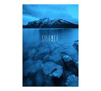 Komar Tableau Mural | Word Lake Silence Blue | Poster Image Salon Chambre Décoration Art Print | sans Cadre | P085C-50x70 | Dimensions : 50 x 70 cm (Largeur x Hauteur)