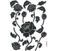KOMAR Tiffany, Sticker mural fleurs noires et grises - 50x70 cm Multicolors G