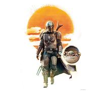 Komar WB-SW-007-50x70 cm Star Wars Mandalorian The Child Family Trip Décoration murale Poster Impression d'art Cadre Taille Cadre 50 x 70 cm Multicolore