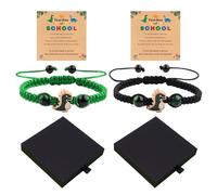 KOMBET 2 Bracelets De Dinosaures Et 2 Boîtes, Bracelets Tissés pour Enfants, Bracelets D'Amitié, Bracelets Cadeaux d'anniversaire, Bracelets sur Le Thème des Dessins Animés.