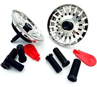 Kombi Lot de 2 bouchons de prise de vue universels pour évier de cuisine, en acier inoxydable, filtre bouchon pour évier de cuisine, adaptateur réducteurs universel, pilet, siphon