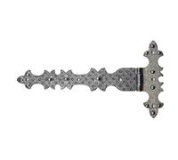 KOMBI Lot de 4 charnières en fer forgé 182 x 92 mm Horizontal Décoratif Meubles Fixation Effet Vintage Antique Rustique Coffre