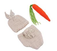 KOMBIUDA 1 Ensemble Rabbit Photography Outfit for Days Adorable Handmade Knitted Costume for Infants Months