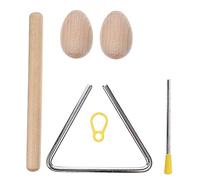 KOMBIUDA 1 Jeu Set de Triangle Acier Musical Instrument de Percussion pour Éducation Musicale Bâtons et Shaker pour Développer Rythme et Coordination chez Les Âges