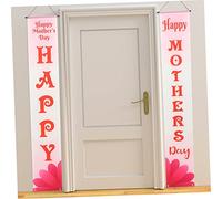 KOMBIUDA 1 Paire Distique Fête Des Mères Décorations Extérieures Décorations De Bonne Fête Des Mères Accueillir Porche Tissu Saisonnier Signe De Porche Pendaison Décor De Bannière Polyester