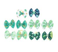 KOMBIUDA 10 Pièces Coiffe pour Chien Saint-Patrick Nœud Vert Trèfle Décorations Festives Accessoire Cheveux Animaux de Compagnie Léger Usage Quotidien Fête Irlandaise Style Plusieurs Styles