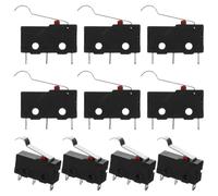 KOMBIUDA 10 pièces Lot de Micro Interrupteurs Fin de Course avec Levier Incurvé Commutateur Limiteur pour Appareils Électriques Contacteur Mécanique Robuste pour Contrôle Automatique