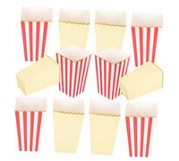 KOMBIUDA 12 Pièces Boîte à Popcorn à Rayures Bordure Accessoires de Soirée Cinéma Conteneurs pour Snacks Bonbons