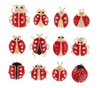 KOMBIUDA 12 pièces Broches Insectes Créatives Épingles Délicates Bêtes à Sept Points pour Femmes Filles Accessoires Élégants pour Vêtements et Fêtes