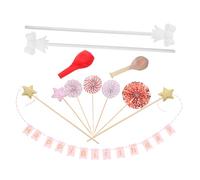 KOMBIUDA 12 Pièces Topper Happy Birthday Paillettes Ballons Confettis Éventails pour Anniversaire