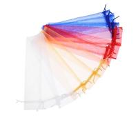 KOMBIUDA 12 Pièces Ventilateur de - petite entreprise pochette pliante pour éventail ventilateur à main pliable cordon transparent bijoux bonbons grand éventail pliable organza