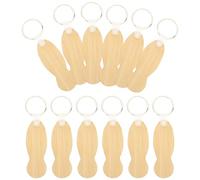 KOMBIUDA 12pcs Porte-clés en Bambou pour Déverrouillage de Chariot, Anneaux Porte-clés Compacts et Élégants pour Panier D'achat, Présent Pratique Quotidien