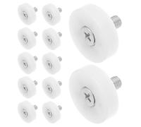 KOMBIUDA 12pcs Roulettes de Coulissement en Nylon Blanc pour Meubles Roulement Lourd, Conception à Tige Filetée, pour Réparation DIY et Tiroirs de Bureau