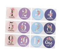 KOMBIUDA 12pièces Autocollants Mensuels Pour Garçon Fille Étapes Importantes Né Autocollants Pour Nourrissons Décoration Mensuelle Accessoires Photo
