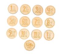 KOMBIUDA 13pièces Disques De Croissance Bois Pour Cartes Mensuelles Animaux Cartoons Pour Suivre Les Étapes De Développement De Votre