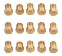 KOMBIUDA 15 Pièces Lot de Buses Laiton pour Gaz Naturel et Butane de Rechange pour Brûleurs de Cuisinières et Fours Injecteurs pour Conversion et Entretien Domestique