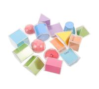 KOMBIUDA 16 Pièces Set Géométrique Modèles Solides Transparants pour Enseignement Mathématique Blocs Manipulables pour Garçon Fille Stem et Classe