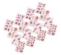 KOMBIUDA 16feuilles Patchs De Cicatrices Réalistes Kit De Maquillage Zombie Temporaire Fausses Ecchymoses Pour Déguisement d Halloween Autocollants De Tatouage De Visage Corps