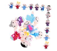 KOMBIUDA 18 Pcs Finger Puppets Set Soft Family Hand Puppets for Early Education Storytelling Role Play and Interactive Learning Toy for