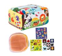 KOMBIUDA 1ensemble Jouet Montessori Pour Boîte à Serviettes Colorée Avec Animaux Forêt Développement Reconnaissance Des Couleurs De Sons Et Serviettes Pour Tout-petits