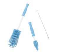 KOMBIUDA 1pièce Brosse De Nettoyage Pour Biberon Silicone Rotative Avec Support Outil Pratique Pour Allaitement Bleu