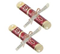KOMBIUDA 2 Ensembles Mezouza Religieuse en Alliage de Zinc, Rouge | Parchemin Casher, Décoration Symbolique pour Mariages et Anniversaires, Design Artistique pour Entrée