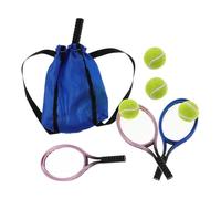 KOMBIUDA 2 Ensembles Mini Tennis Racket Simulation Models with Ball for Dollhouse Decoration and Role-Playing Games Lightweight Miniature Sports Accessories