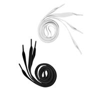KOMBIUDA 2 Paires Lacets de Chaussure Plats Larges en Velours 140cm | Blanc, pour Mocassins et Baskets, Large et Plat, Aspect Soigné, Accessoire de Chaussure