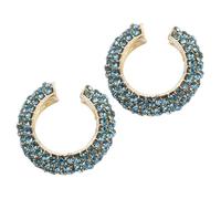 KOMBIUDA 2 pièces Boucles Oreilles Clip Alliage C Forme Non Percées Serre-oreilles Sécurisés Étincelants pour Femmes et Filles Set Polyvalent