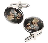 KOMBIUDA 2 pièces Boutons Manchette Homme Carte du Monde Vintage Accessoires Chemise Décoratifs Élégants pour Mariage Affaires et Cadeaux Homme