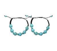 KOMBIUDA 2 Pièces Bracelet Tortue Turquoise Tissé Main pour Femmes Délicat à Lusure Accessoire Unique et Élégant pour ou Usage
