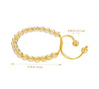 KOMBIUDA 2 Pièces Bracelets Femme Citrine Naturelle Ajustables Perles Lisses Confortables Bijoux Élégants pour Tours de Poignet
