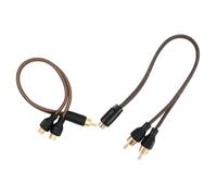 KOMBIUDA 2 pièces Câble Audio Voiture Cuivre Pur Adaptateur Stéréo Mâle vers Femelle Répartiteur Haut-Parleur pour Amplificateur Auto Transmission Stable sans Bruit Connecteur Audio