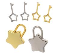 KOMBIUDA 2 Pièces Cadenas Étoile Petit Format Lot de Serrure Légère avec Clé pour Valise à Dos Journal Intime Accessoires DIY Doré et Argenté