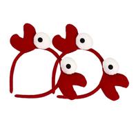 KOMBIUDA 2 Pièces cheveux à grands yeux bandeaux pour halloween Bandeau d'Halloween bandeaux de cosplay de crabe fête bandeau cosplay coton rouge
