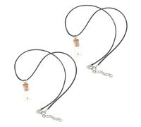 KOMBIUDA 2 Pièces Collier Graines de Moutarde Verre avec Pendentif Foi Chrétienne Bouteille Miniature Cuir PU Bijou Religieux Unisexe Inspiration Spirituelle