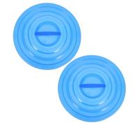 KOMBIUDA 2 Pièces Couvercle des poubelles extérieures Recyclage Remplacement Couvercle bac Installation Facile Plastique Bleu