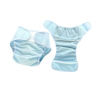 KOMBIUDA 2 Pièces Couvre-couches Maille Élastique Respirante Né Fibre Polyester Culottes Lavables Garçon Fille Absorbantes et Stretch Mois Bleu