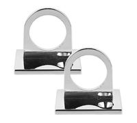 KOMBIUDA 2 Pièces Crochet U Acier Inoxydable avec Anneau pour Fixation Murale et Plafond Résistant Corrosion Accessoire Suspendu Polyvalent pour Corde Hamac et Rideaux Argent