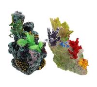 KOMBIUDA 2 Pièces décorations décor d'aménagement paysager récif de coloré d'aquarium Fond de décoration d'aquarium récif corallien Artificiel Ornement d'aquarium