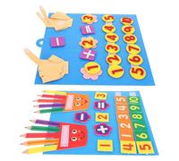 KOMBIUDA 2 pièces Éducatif Feutre pour Tout Petits Matériel Montessori de Comptage Numérique Apprentissage Précoce Mathématiques Jeu de Voyage pour Écoles et Activités Extérieur