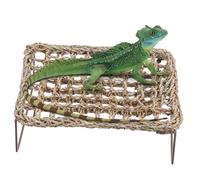 KOMBIUDA 2 Pièces Lézard Hamac Tissé Naturel avec Cadre Métallique Solide Banc Suspendu pour Reptiles Actifs Double Lot pour Habitat de Dragon Barbu et Autres Petits Lézards