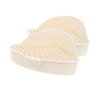 KOMBIUDA 2 pièces Litière pour Lapin Bac Triangle Haute Capacité avec Filtrante Entraînement Propreté pour Cochons Hamsters et Petits Rongeurs Adapté Aux Cages et Espaces Compacts