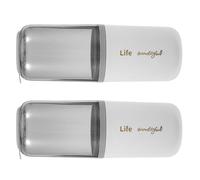 KOMBIUDA 2 Pièces Lot de 2 Porte-brosses à Dents de Voyage Gris avec Gobelet Intégré et Système de Drainage, Étui Étanche en PP Léger pour Rangement Hygiénique de Brosse à Dents et